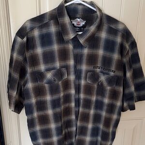Harley-Davidson Men's Dark Plaid Button Down Shirt